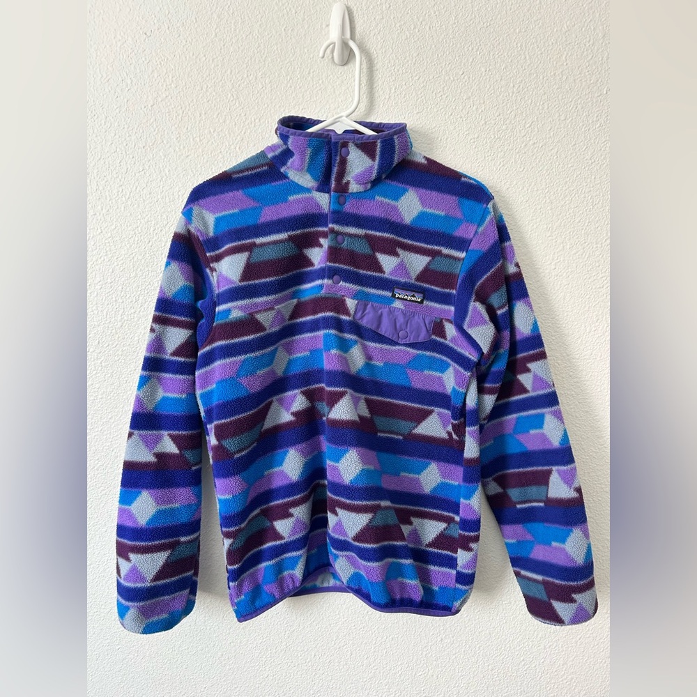 Patagonia Synchilla, Purple, Blue fleece, Women’s S